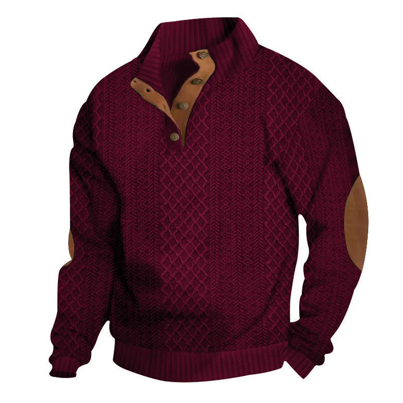 Men's jacquard collar sweatshirt