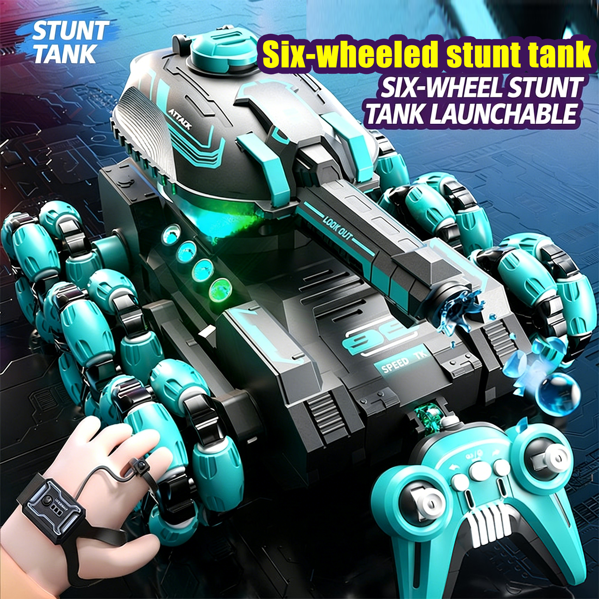 Remote-controlled water bullet tank toy off-road vehicle