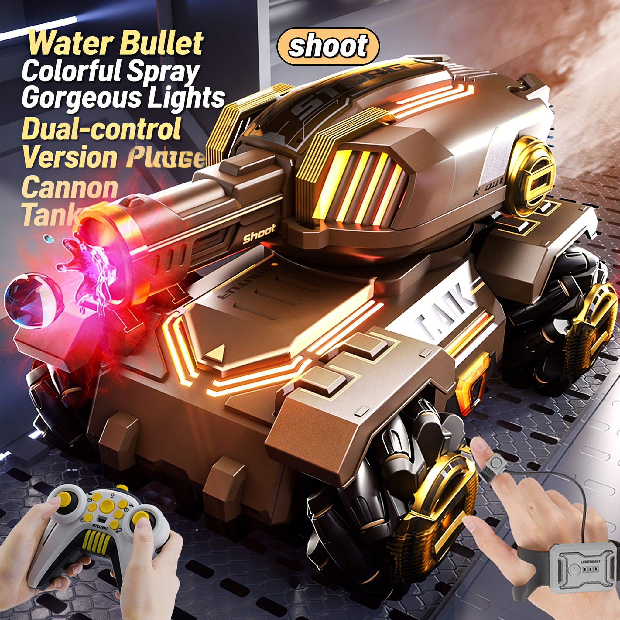 Remote-controlled water bullet tank toy off-road vehicle