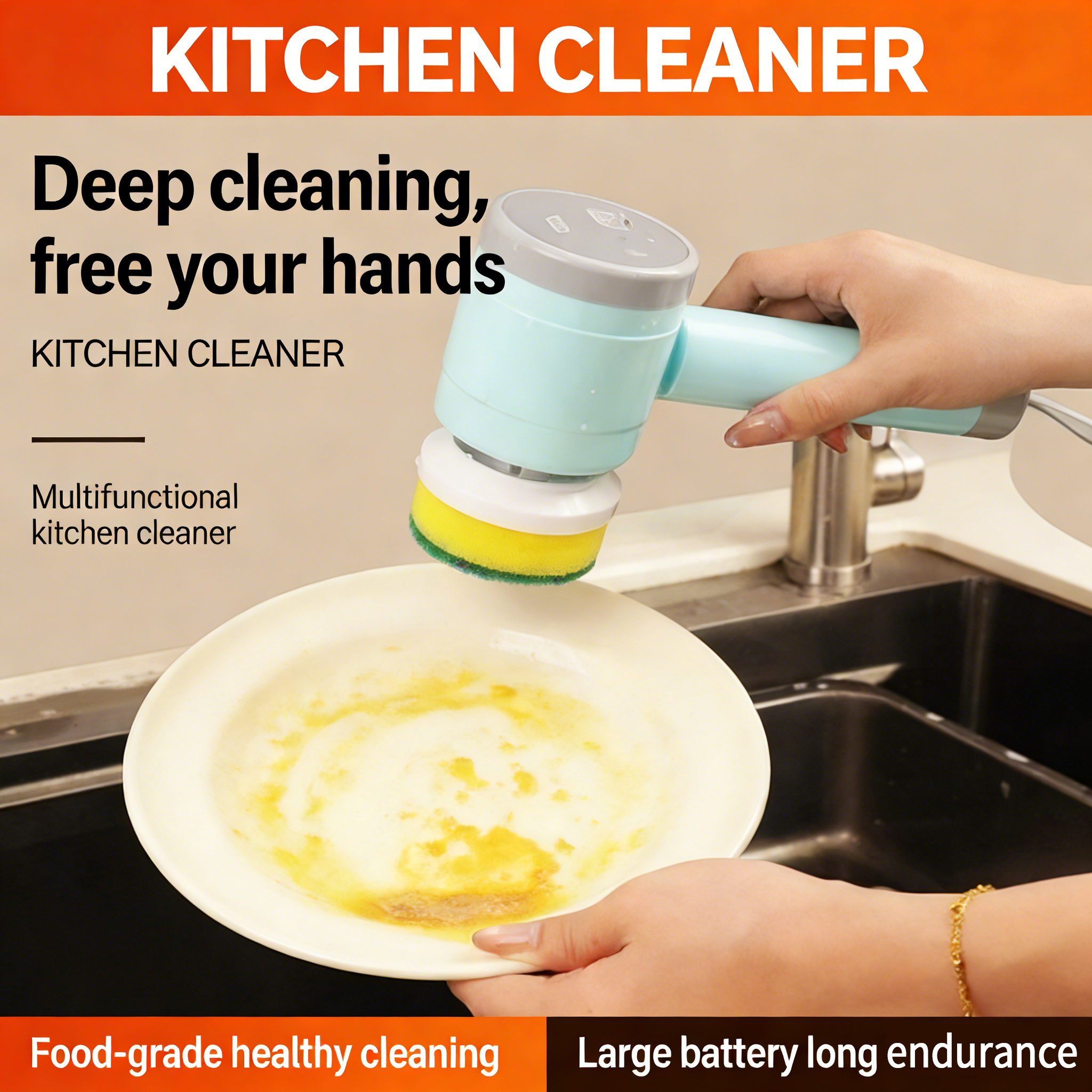 Multifunctional electric cleaning brush (Limited-time offer: Free brush accessories included)