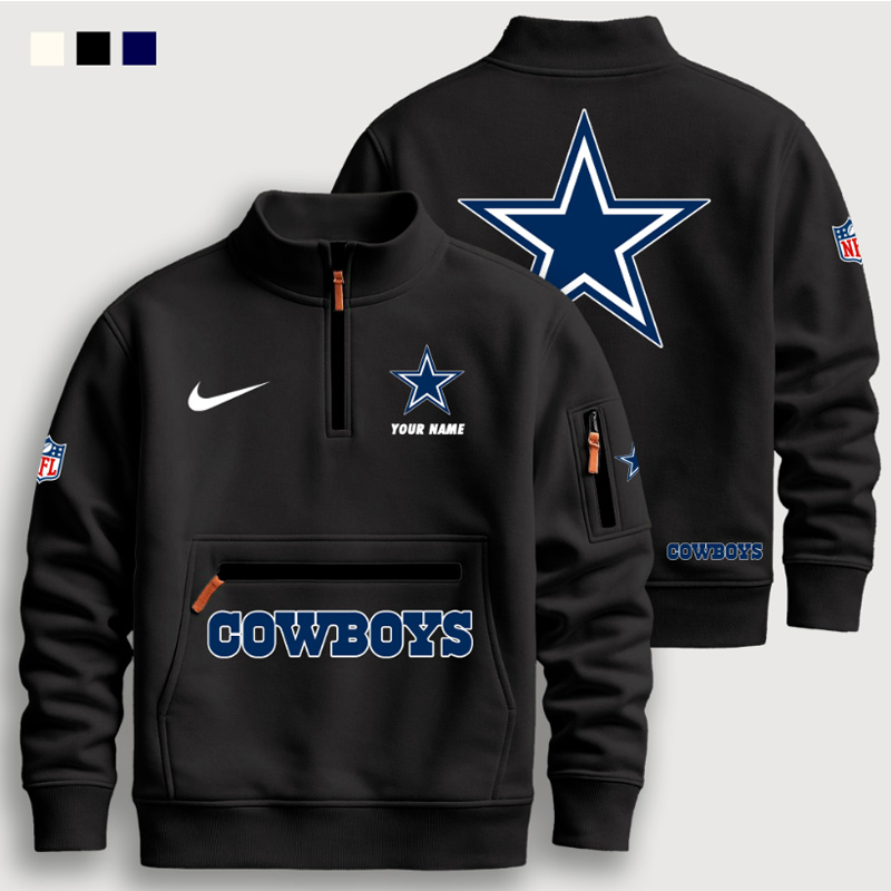 Stand-up collar fleece-lined sweatshirt