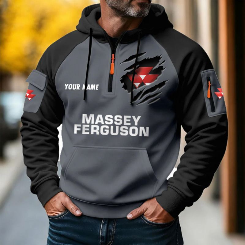 Half-zip hooded fleece sweatshirt