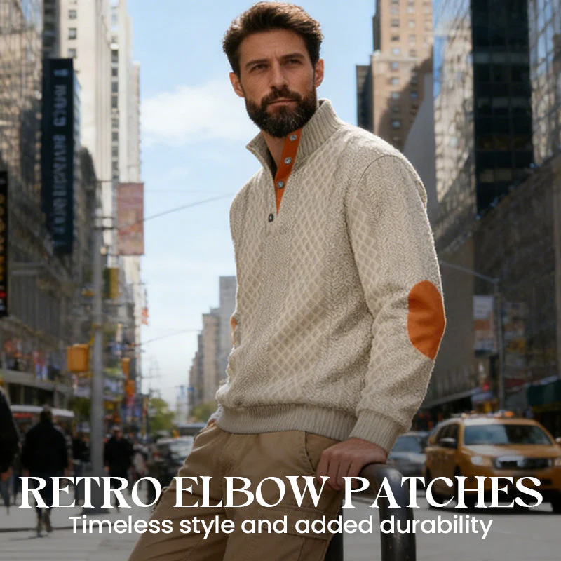 Men's jacquard collar sweatshirt