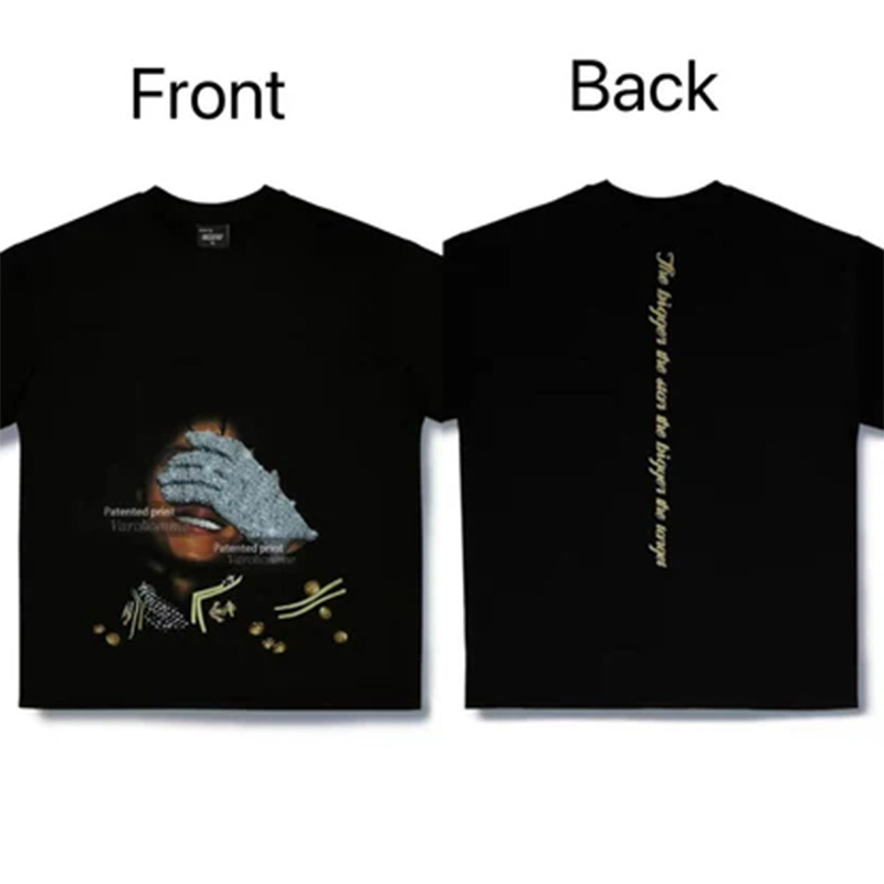 Rhinestone Hand-Patterned Print T-Shirt