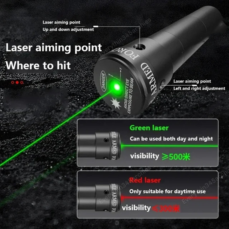 Laser-aimed telescopic slingshot