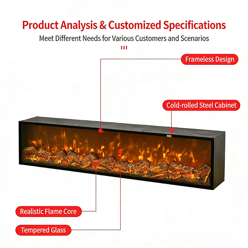 LED Simulated Flame Electronic Fireplace