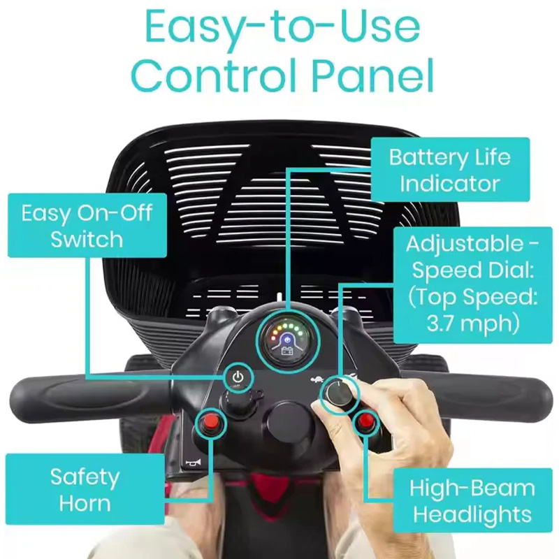 Four-wheeled electric mobility scooter