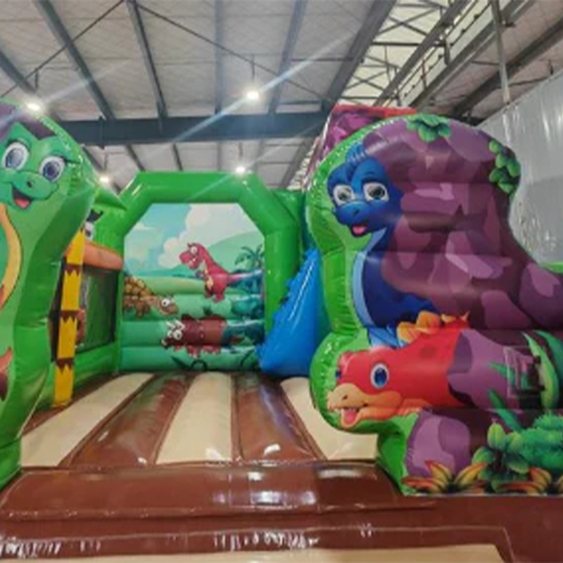Dinosaur-themed inflatable castle