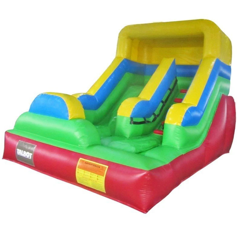 Classic yellow-green single-lane inflatable slide