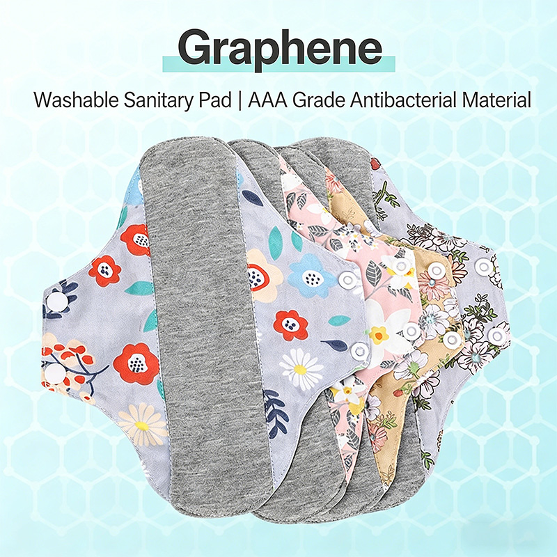Reusable graphene antibacterial and sterilizing all-cotton breathable anti-leakage sanitary pad