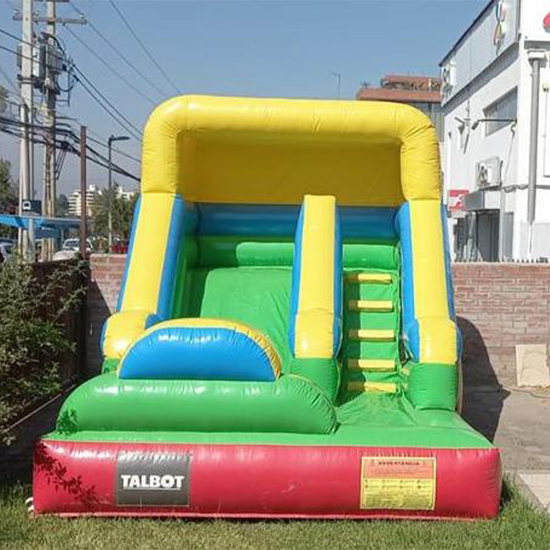 Classic yellow-green single-lane inflatable slide