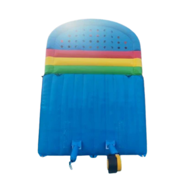 Three-lane rainbow inflatable slide