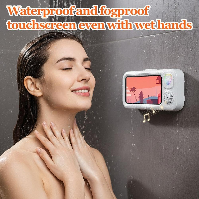 Bathroom Waterproof Phone Holder Speaker
