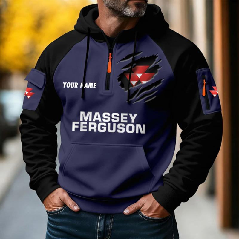 Half-zip hooded fleece sweatshirt