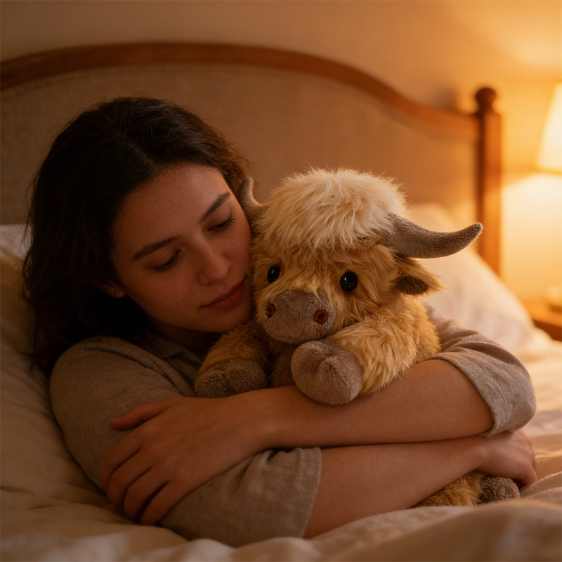 Weighted cow plush toy