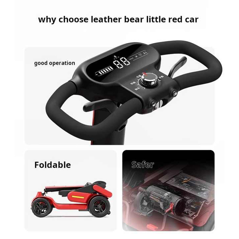 Lightweight four-wheeled electric mobility scooter