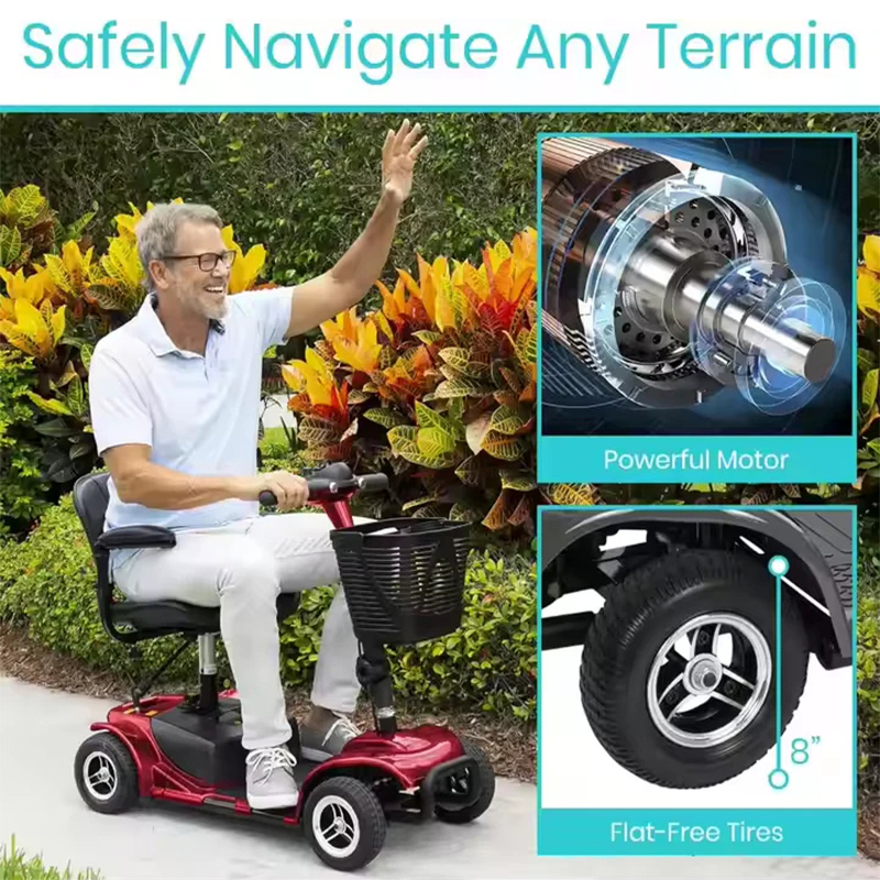 Four-wheeled electric mobility scooter