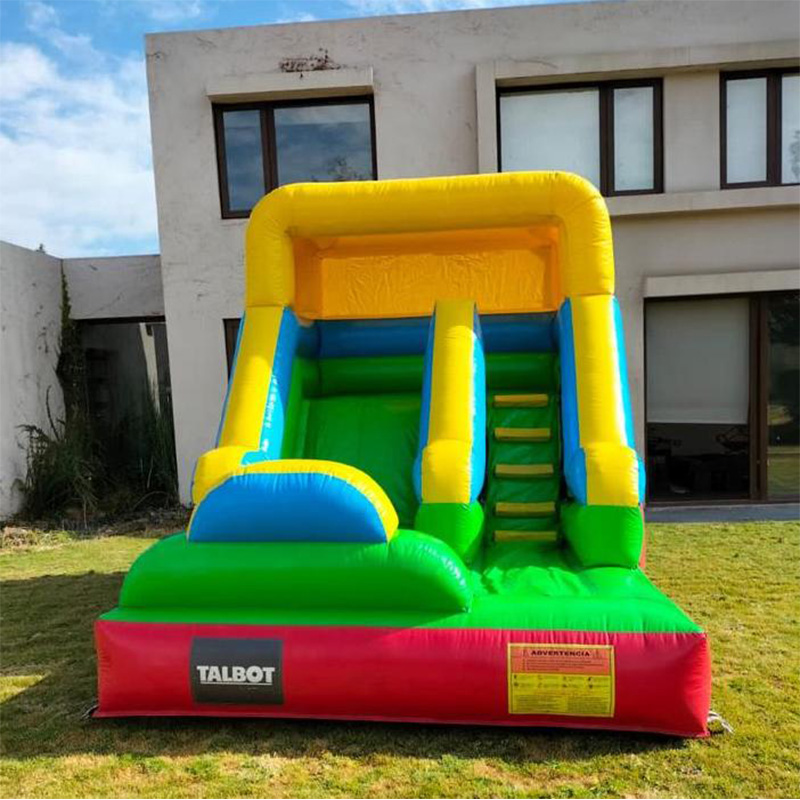 Classic yellow-green single-lane inflatable slide