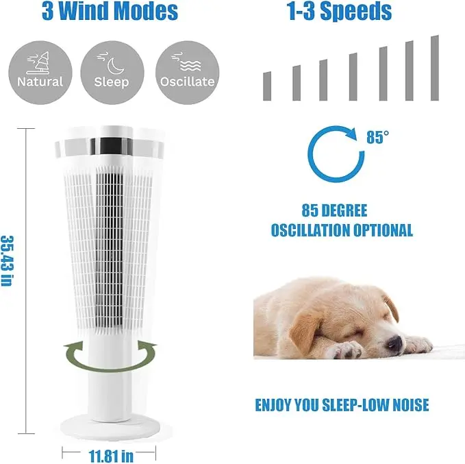 [Non-Air Conditioning] Antarctic Star 36-inch Tower Fan - Portable Electric Oscillating Fan