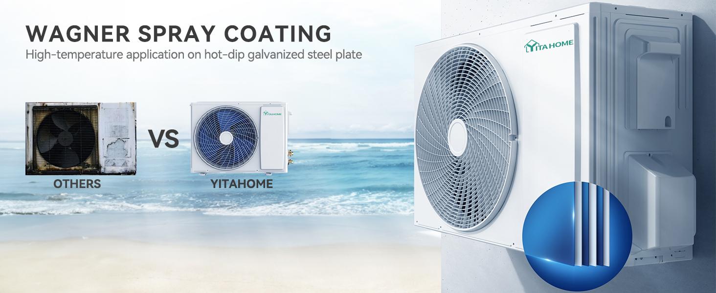 YITAHOME 9000/12000 BTU Mini Split Air Conditioner Heat Pump System, Wifi Enabled 19/20 SEER2 115V Inverter Ductless AC Cool Up to 450/750 Sq. Ft, Compatible with Alexa, Complete Installation Kit, White