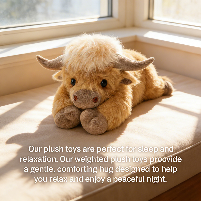 Weighted cow plush toy