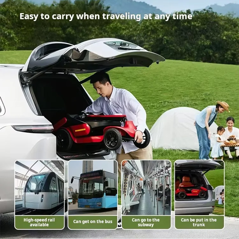 Lightweight four-wheeled electric mobility scooter