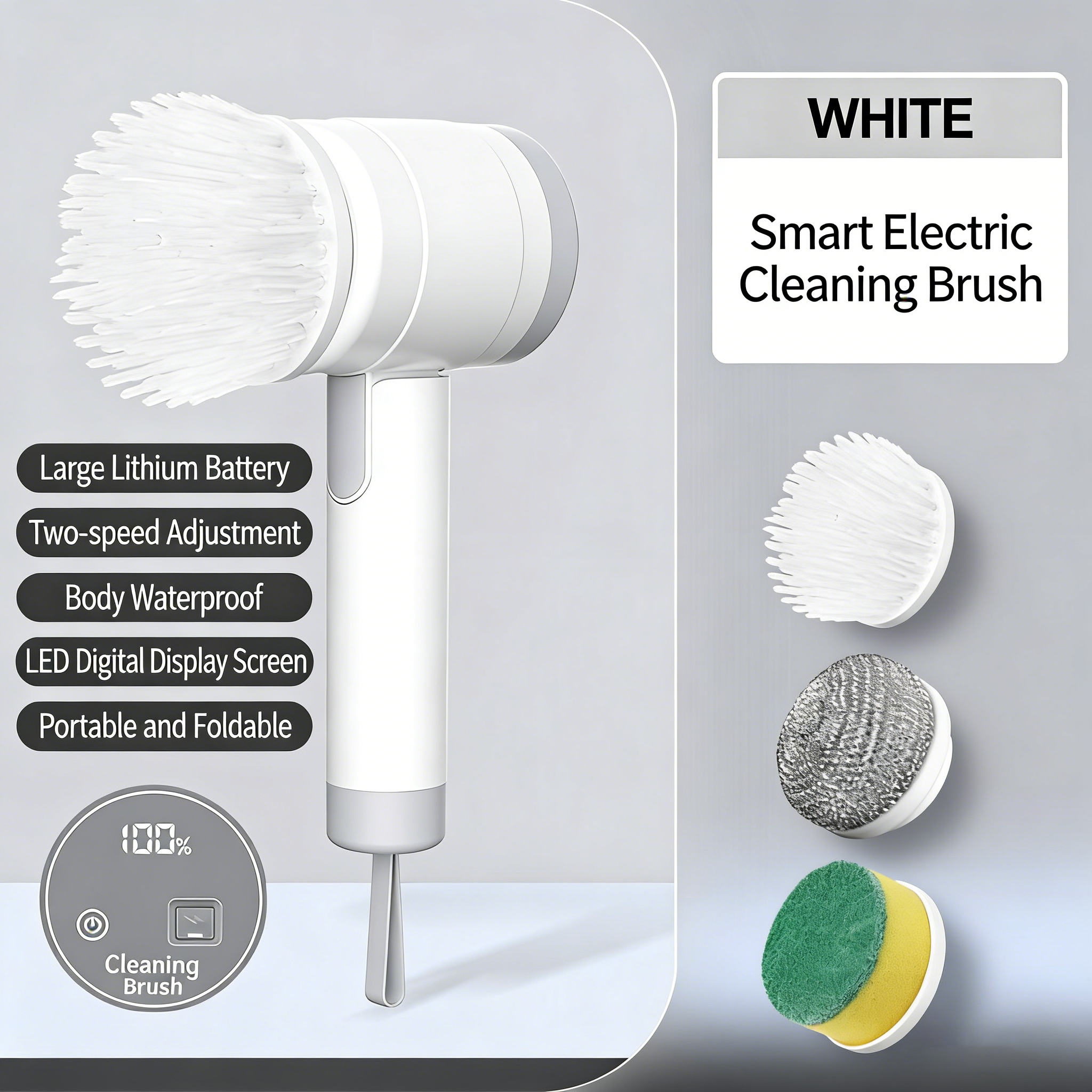 Multifunctional electric cleaning brush (Limited-time offer: Free brush accessories included)