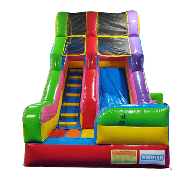 Rainbow Double-Channel Inflatable Slide