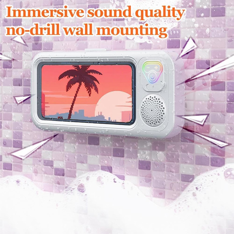 Bathroom Waterproof Phone Holder Speaker