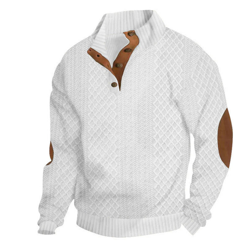 Men's jacquard collar sweatshirt