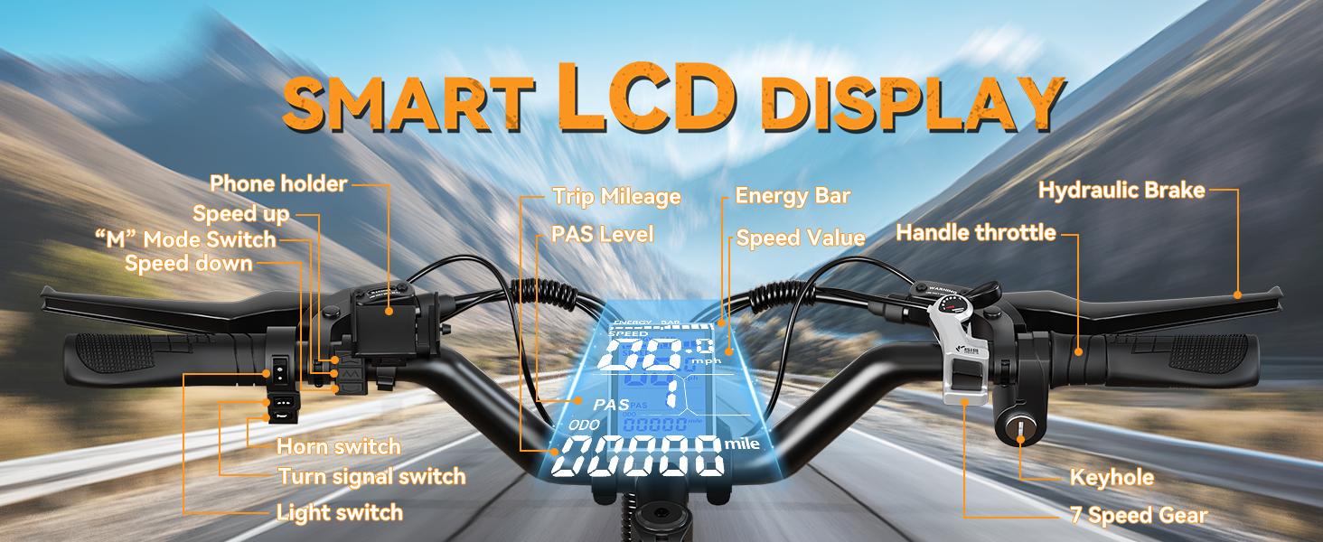 YOULON Electric Bike for Adults 1500W Peak 20" Fat Tire All-Terrain E-Bike 30 MPH Electric Dirt Bike for Road Sand Mountain Snow - 48V 20 AH Battery Powered Electric Motorcycle, Full Suspension E Bike