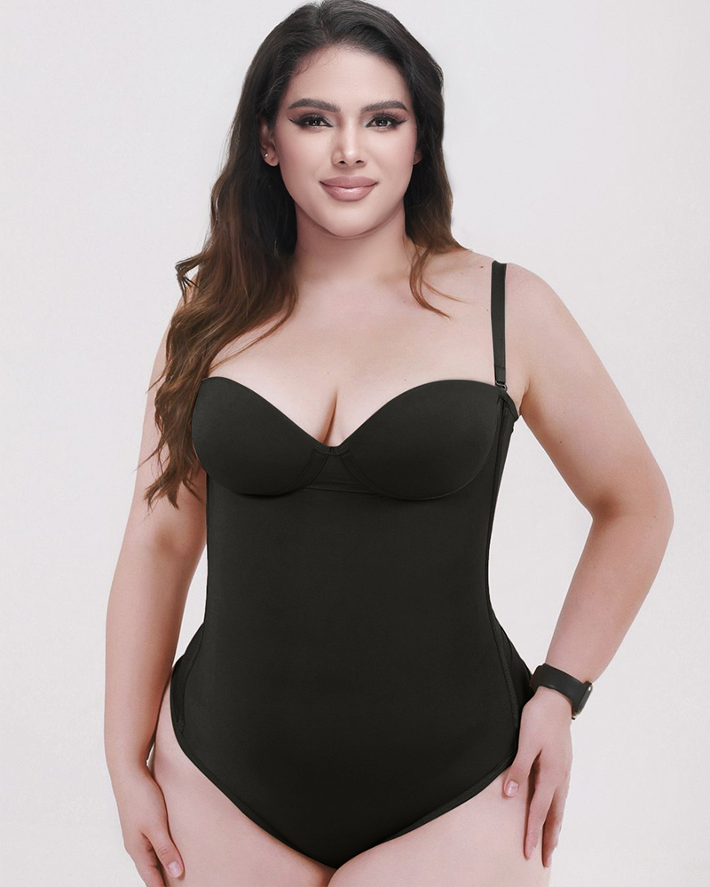 Back Lace-up Bodysuit Thong Seamless Shapewear