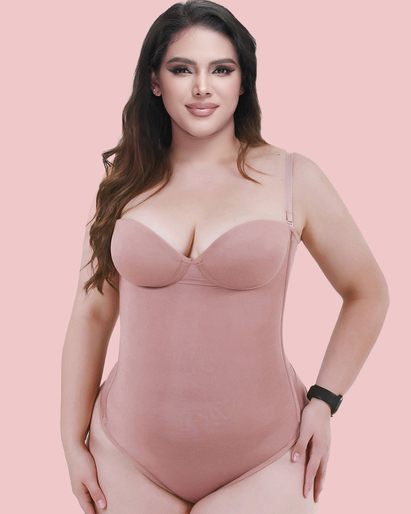 Back Lace-up Bodysuit Thong Seamless Shapewear