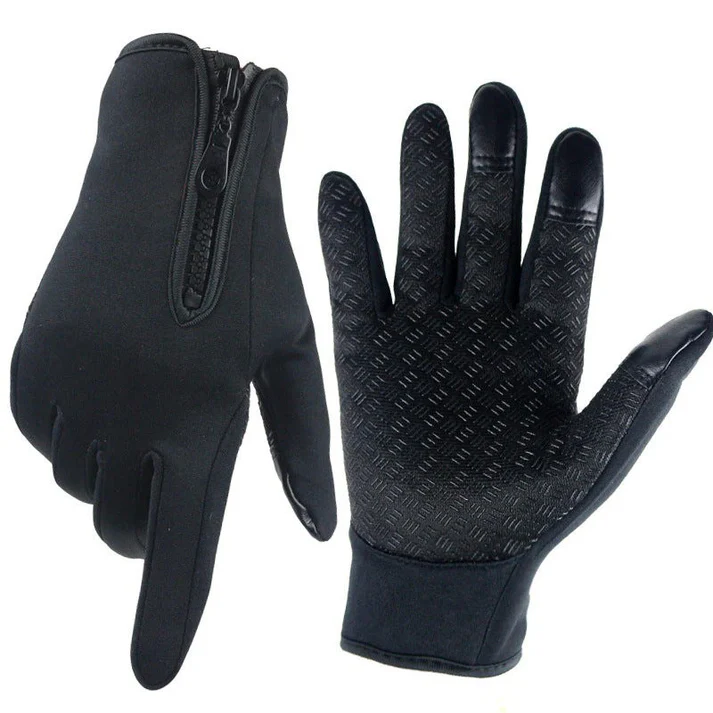 Windproof and warm touchscreen sports zipper gloves