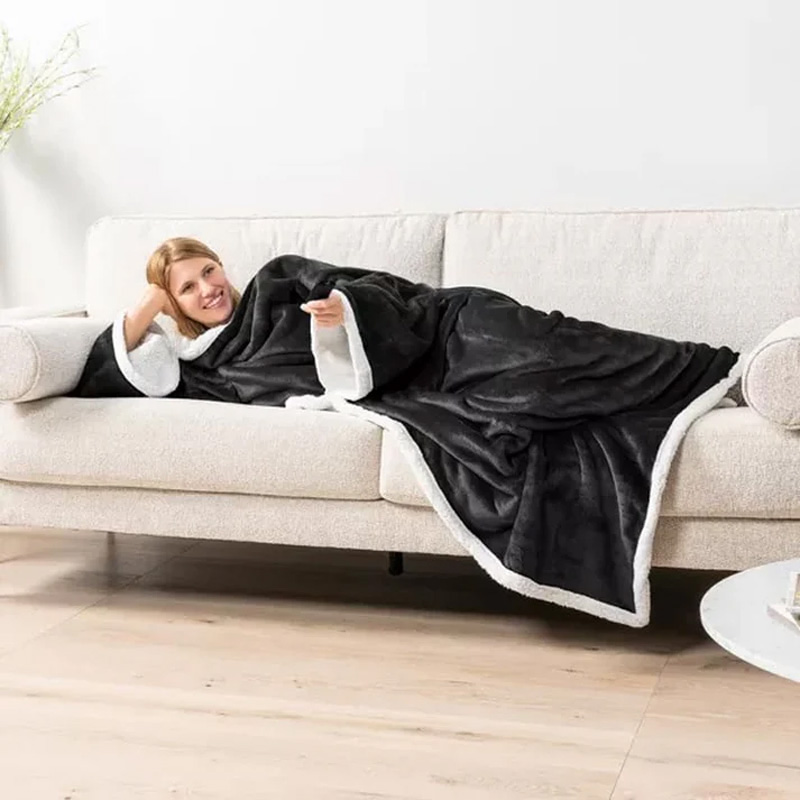 Composite lamb fleece beanbag blanket