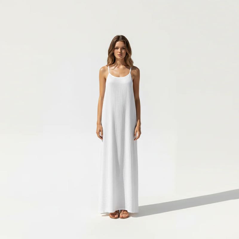 V-neck backless slip dress