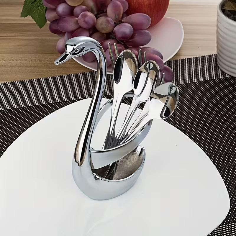 High-quality swan-shaped cutlery rack