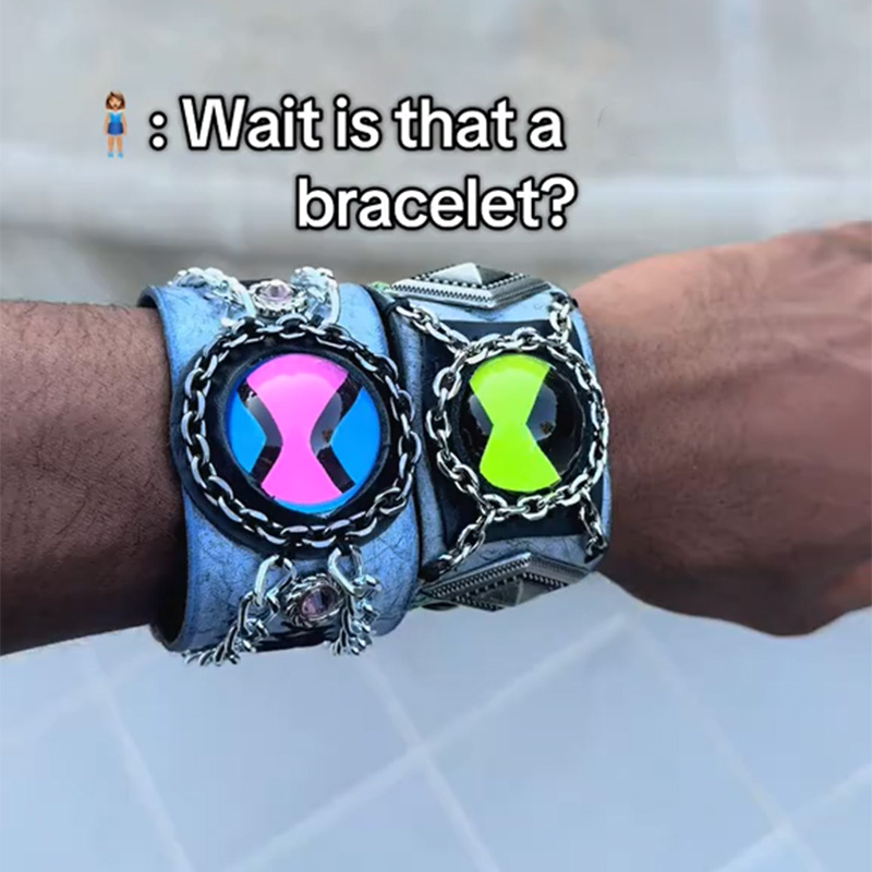 Heavy-duty spliced ​​wide leather bracelet