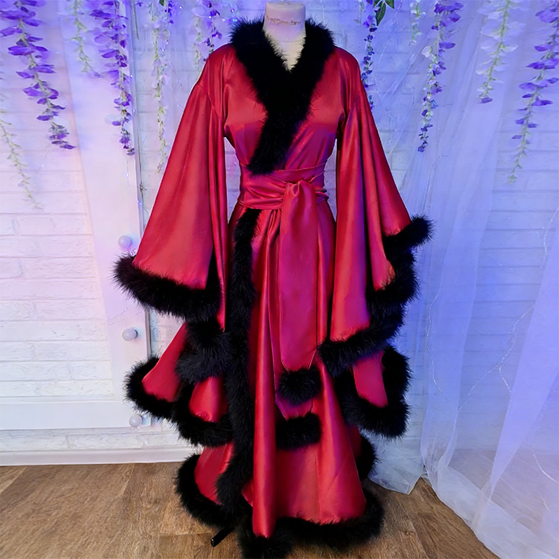 Satin Long Robe-Style Dress