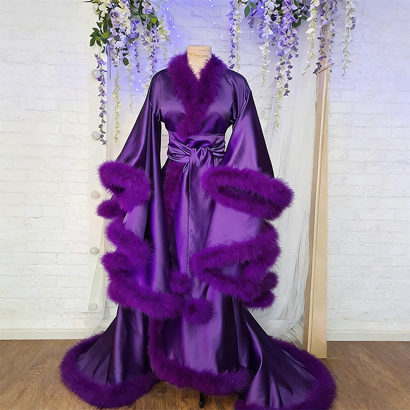 Luminous Purple Fur Robe