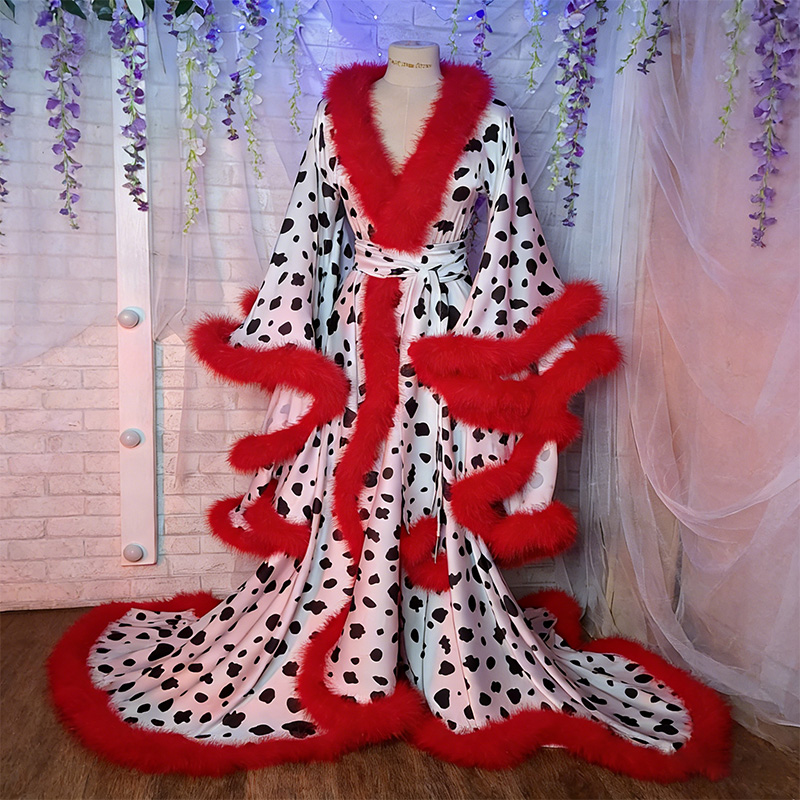 Luxurious satin fur robe