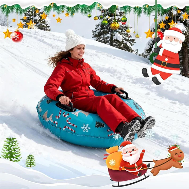 Inflatable thickened snow tube