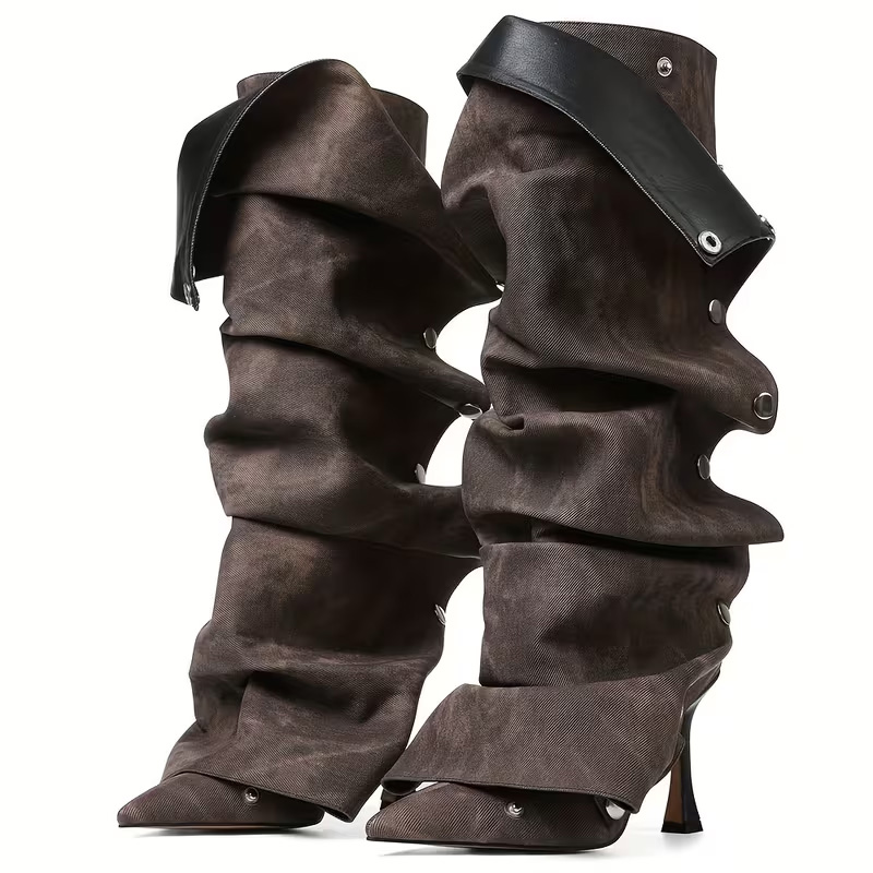 Pointed-toe, effortlessly chic knee-high heels