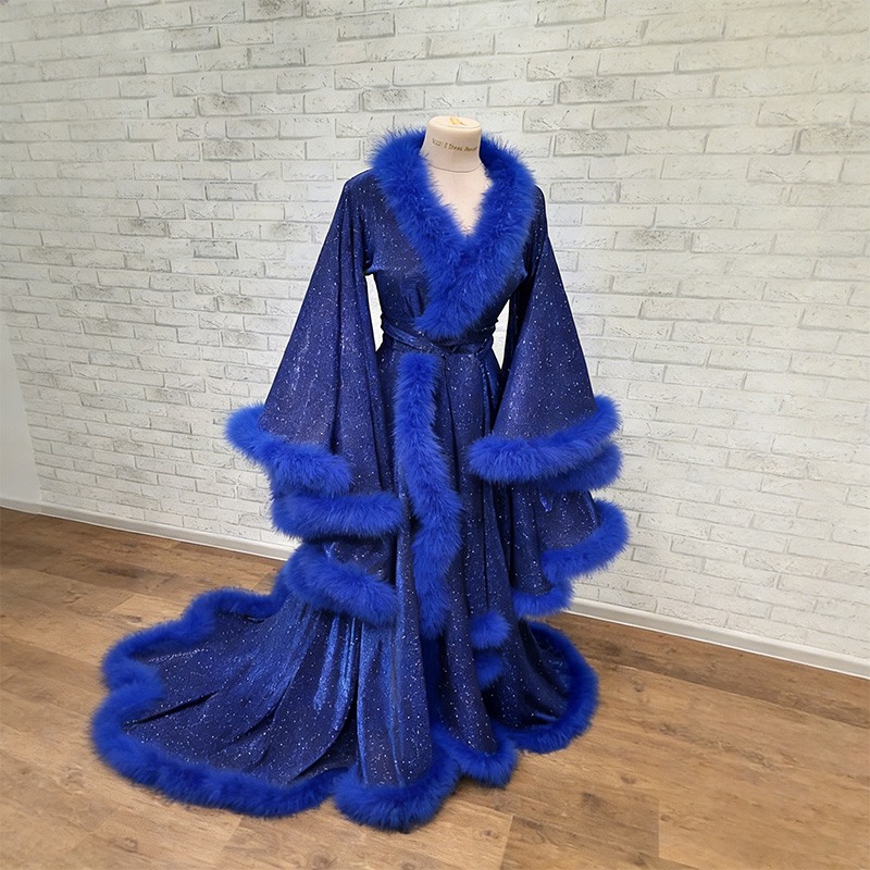 Luxurious satin fur robe