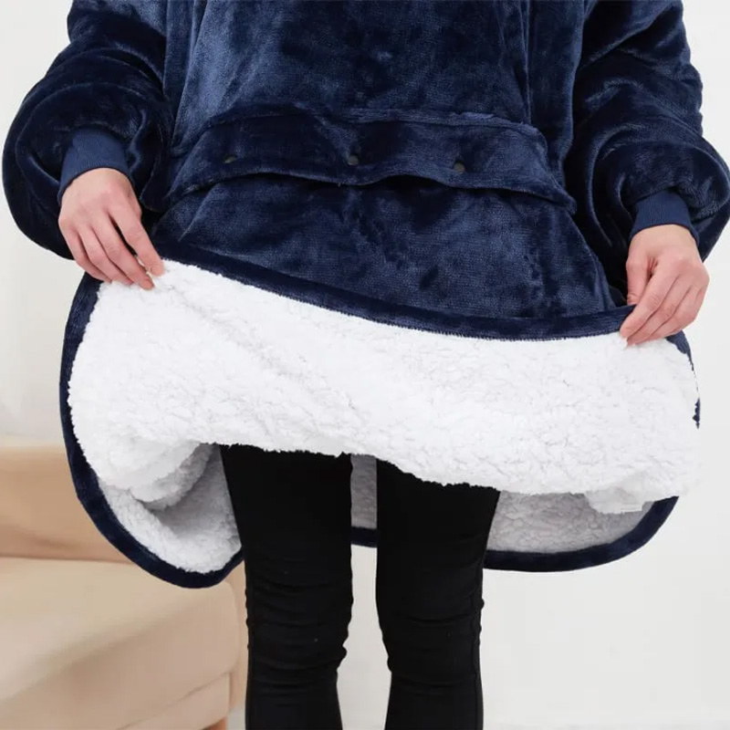 Double-Layer Hooded Lazy Blanket