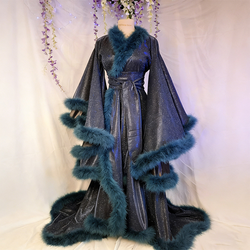 Luxurious satin fur robe