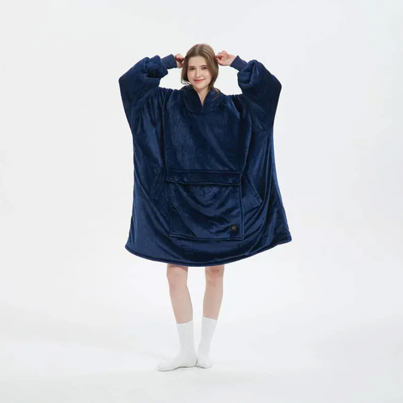 Double-Layer Hooded Lazy Blanket