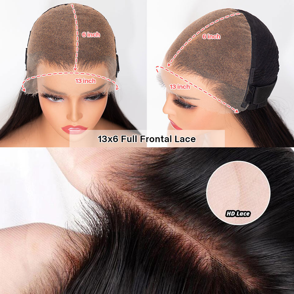 Pre-bleached Knots Glueless Silky Straight Hair 13x4 13x6 Full Frontal Lace Wigs | Real HD Wig