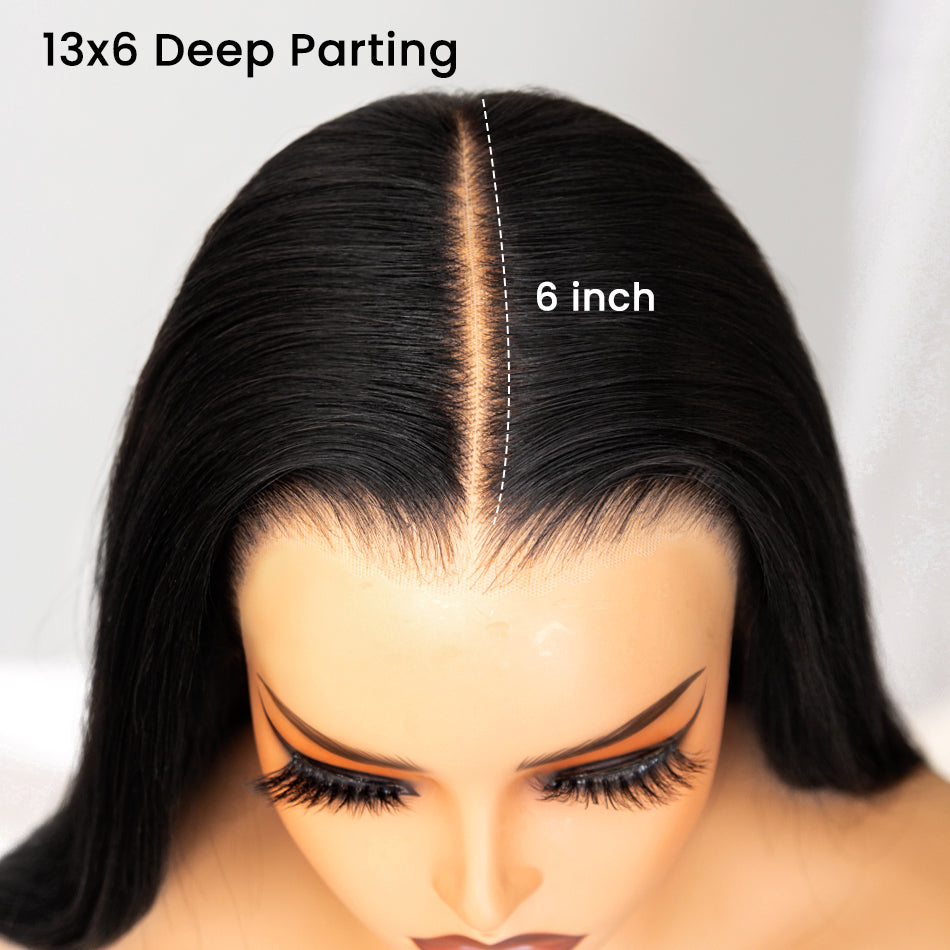 Water Wave 13x6 Parting Max Full Frontal Pull Go Drawstring Glueless HD Lace Wig Pre Bleached Knots