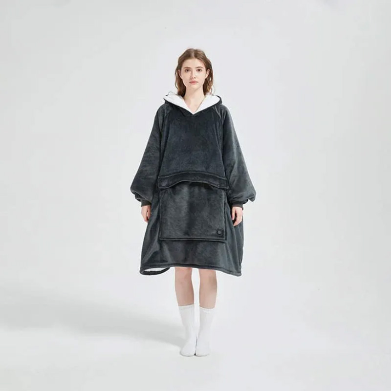 Double-Layer Hooded Lazy Blanket